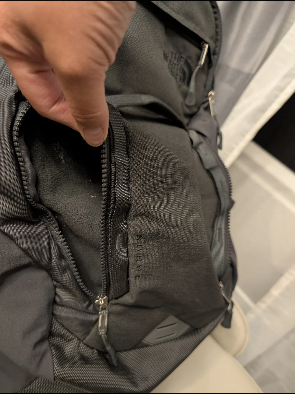 The North Face Surge Backpack - Durable Everyday Gray Pack w/ Multiple Pockets